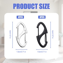 BOXOB 8pcs Zipper Clips Anti Theft, Double Sided Mini S Carabiner Zipper Locks Theft Deterrent Zippers Pull Locks Accessories for Luggage Suitcase Backpacks Purses Handbags Tents Keys