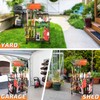 PLKOW Garden Tool Organizer with Wheels, Garden Tool Rack, Yard