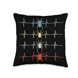 Arachnids - Spider Tarantula Owner Keeping Designs Tarantula Owner Spider Keeping Arachnids Heartbeat Throw Pillow, 16x16, Multicolor