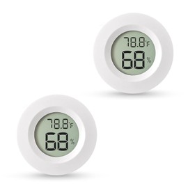 2 Pcs Reptile Thermometer Hygrometer, Dimming Thermostat Reptile, Thermometer Hygrometer, for Living Room, Offices, Greenhouse, for Spider Tortoise Tank Greenhouse Basement Lizard