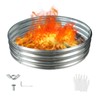YSEJOMP 48 Inch Round Galvanized Fire Pit Ring/Fire Ring -