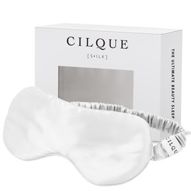 CILQUE 100% Mulberry Silk Sleep Mask – Luxury Eye Mask for Sleeping, Soft & Breathable (Vanilla)