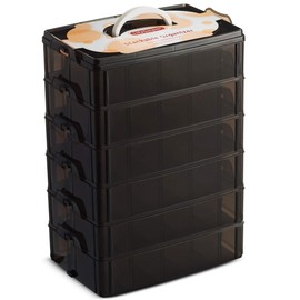 LifeSmart Stackable Bead Storage Organizer Box | DIY Art Craft Case with Adjustable Compartments | Small Plastic Bin Containers with Dividers for Toys, Jewelry, Fishing Tackles and Sewing Supplies