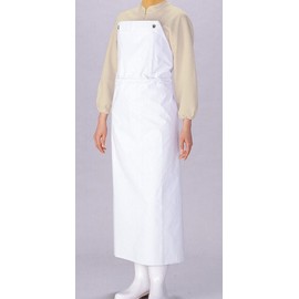 Chinese production one-touch waterproof apron with Chest (Width 90 X Height 115 cm) White