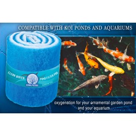 Premium Koi Pond Filter Media Roll - High-Efficiency Pond Filters for Outdoor Ponds, Reusable Fish Pond Filter Material, Made in USA (PRO - Blue - 8ft)