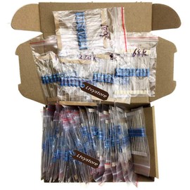 Ltvystore Metal Film Resistor Kit 1W, 1 Ohm - 1M Ohm Resistors Assorted 1 Watt 1%, Premium Compatible Arduino Resistor Assortment Pack 50 Value, Pack of 500