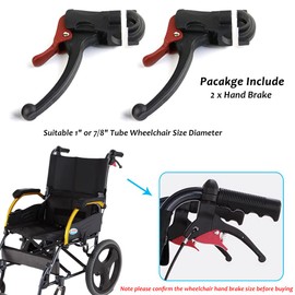 Wheelchair Replacement Hand Brake with Self-Locking Brake System, 2 Pcs (1“)