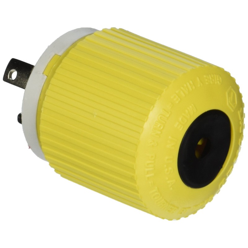 Hubbell Wiring Systems HBL328DCP Locking Plug, 30A, 28 VDC, Yellow