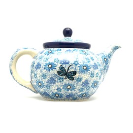 Polish Pottery Teapot - 1 1/4 qt. - Misty Dragonfly