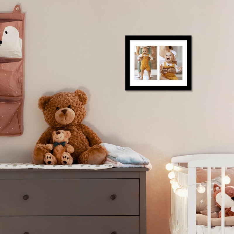 VIOLABBEY 8x10 Double Picture Frame in Black - Displays Two