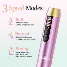 20000RPM Electric Nail Drill Rechargeable Compact Portable Efile Professional Manicure Cordless Pedicure Nail File Drill Kit for Acrylic Gel Nails and Home Salon Use