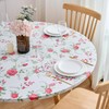 NLMUVW Round Fitted Vinyl Tablecloth with Elastic Edge 100% Waterproof