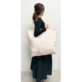 Miwaki Tote Bag with Gusset, Large Capacity, Nursery, Lightweight, Large Size, Mother's Bag, For Girls, Made in Japan, Handmade, Name Tag Included, Motif, Dull Pink, Flowers, Bag-Mom Daisy PK