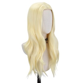 FREE BEAUTY Long Black Wavy Wig for Women Middle Part Curly Wavy Wig Natural Looking Synthetic Heat Resistant Fiber Wig for Daily Party Use 26 inch