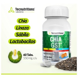 Suplemento Chía Gst, Tecnu® Gastritis, Colitis Y Digestión Sabor Sin sabor