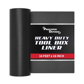 Precision Defined Professional Grade Tool Box Liner, 16 ft x 16", Black | Tool Box Drawer Liner, Shelf Liner Non Slip Mat, Thick Cabinet Shelf Liner, Toolbox Drawer Liner