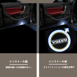 Volvo Car Curtain LED Courtesy Lamp Welcome Light Courtesi Light Logo Projection Ghost Compatible for Volvo Volvo V40 V60 S60 S80 XC60 XC90 (Volvo 01)