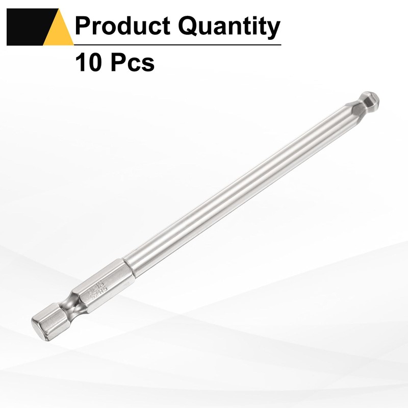 sourcing map 10pcs Ball End Hex Screwdriver Bit H5 (5mm)