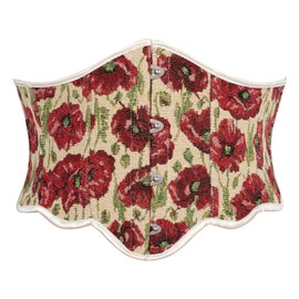 Scarlet Darkness Floral Corset Belt for Women Lace Up Boned Renaissance Corsets Red 12