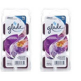 All Rooms PACK OF 2 Glade Wax Melt Lavender &  Peach Blossom 6 Wax Melts