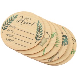 VICASKY Baby Milestone Cards 7pcs Wooden Baby Age Milestone Name Sign for Nursery