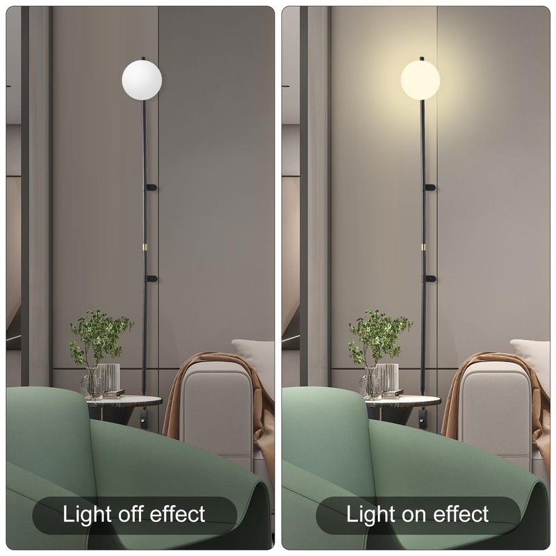 HOMLUCE Modern Plug in Wall Sconce Globe Shade Indoor Wall