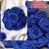 LCiclly 25pcs Royal Blue Artificial Flowers Foam Fake Azul Rose