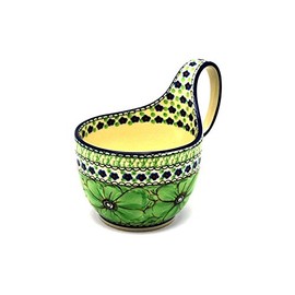 Polish Pottery Loop Handle Bowl - Unikat Signature U408A