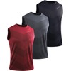 NELEUS Men's Workout Tank Tops Sleeveless Athletic Running Shirts,5160,Black/Grey/red,XL