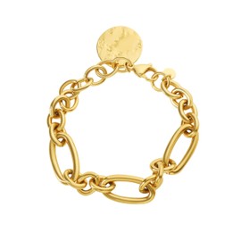 MAHSOD 18k Gold Plated Chunky Chain Bracelet Adjustable Chunky Cuban Paper Clip Chain Bracelet Delicate Oval Paper Clip Chain Bracelet Chunky Chain Bracelet Adjustable Jewelry