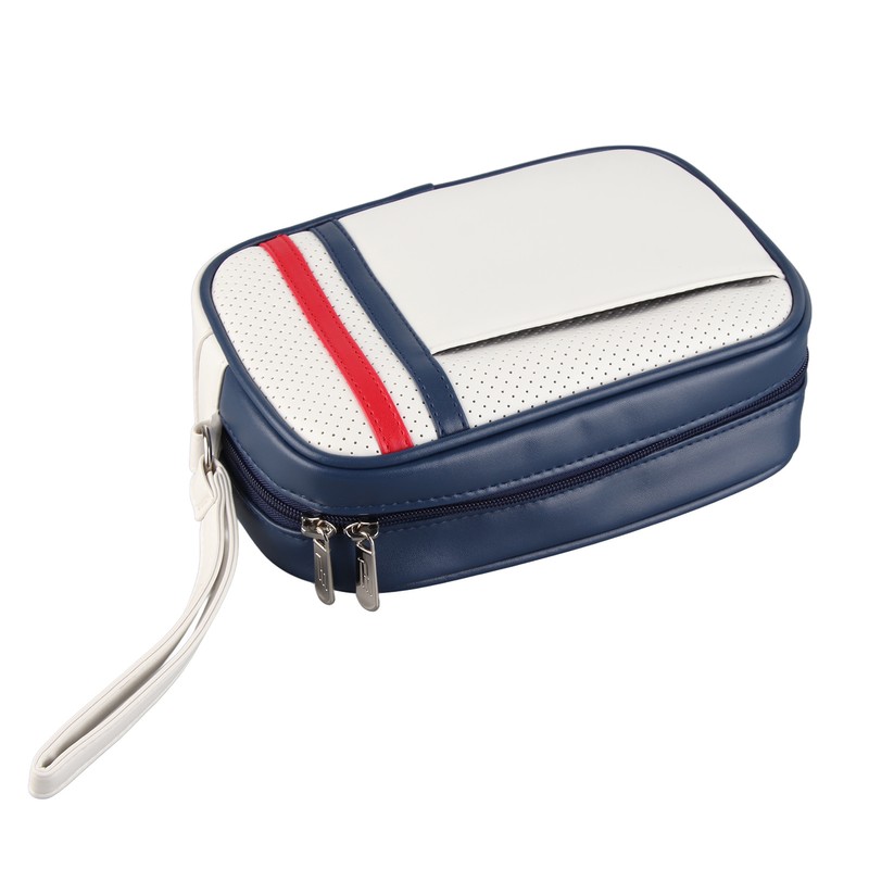 PU Leather Golf Ball Pouch Bag Tee Holder Handbag Storage