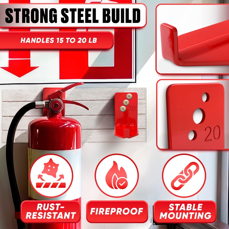 Set of 4 Fire Extinguisher Mount Bracket - 2.36″ ×