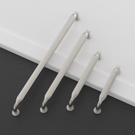 Amerdeco 10 Pack Brushed Satin Nickel Cabinet Pulls 5 Inch(128mm) Hole Centers Kitchen Cabinet Handles Solid Zinc Alloy Cabinet Hardware Drawer Pulls AM017