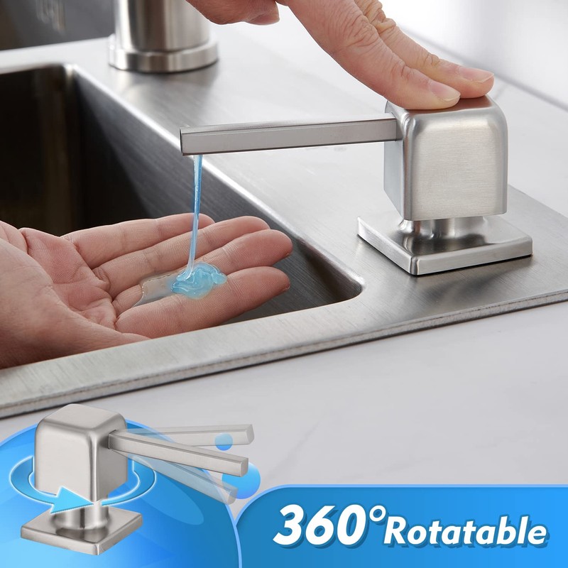 CREA Soap Dispenser for Kitchen Sink, Kitchen Soap Dispenser Brushed