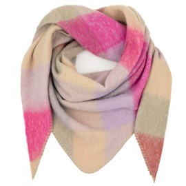 Gloop Women's Scarf XXL Knitted Triangle Scarf Neckerchief Triangle Scarf Cuddly Fluffy without Scratching on Skin 200 x 140 cm, Beige pink