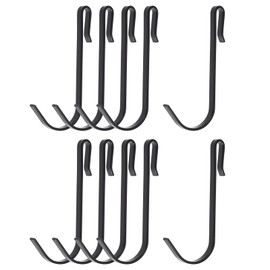 uxcell 30pcs Stainless Steel J Shaped Hooks, Clip-on Hook Wire Rack Hook for Kitchen, Bedroom, Office, Wire Shelf Black 2.55INCH