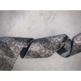 Unbranded 5 yards metallic black white BROWN cheetah leopard print sewing woven trim 1.25"