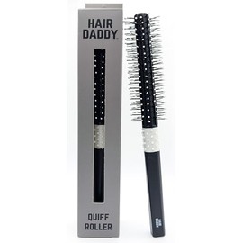 Cepillo de rodillo para tupé: cepillo redondo para cabello corto para hombres y mujeres. Da volumen y estiliza peinados rockabilly y pompadour. Cerdas