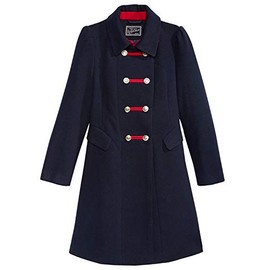 Rothschild Big Girls' Midnight Faux Wool Bandmaster Military Coat, Size 10