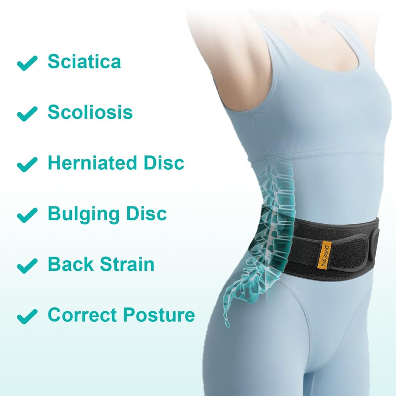 TitanGuard Ultra-Thin & Lightweight Back Brace for Lower Back Pain,Sciatica,Scoliosis,Slipped