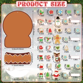 Barydat 24 Set Christmas Snow Globe Picture Frame Craft Kits Paper Gingerbread Reindeer Crafts for Kids Christmas Tree Ornament Photo Frame Crafts for Home Classroom Activities Xmas Party Decoration