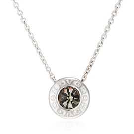 Coach F54514 Women's Outlet Round Logo Charm Necklace, Silver, Brass