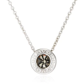 Coach F54514 Women's Outlet Round Logo Charm Necklace, Silver, Brass