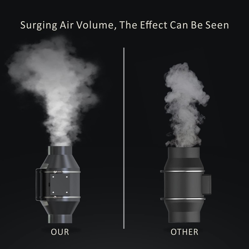 Toolazy Quiet 4" Inline Duct Fan 214 CFM Ventilation Exhaust