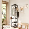 ELYKEN Coat Rack Freestanding, Hall Tree with 3 Storage Shelves