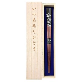 Chopsticks, Silver Cherry Blossoms, Red, Unisex Size, Includes Paulownia Box, Wrapping, Present, Grandpa, Grandma, Gift for the Aged Day [7]