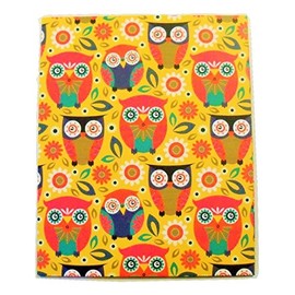 Pink Light Designs Folder ~ What a Hoot! (Owls and Flowers on Yellow)