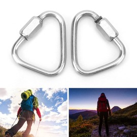 Bnineteenteam Mosquetones de Escalada de 2 Piezas, Conexión Triangular, Mosquetones de Acero Inoxidable para Escalada, Montañismo(4MM) Otros Accesorios de Escalada