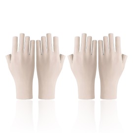 EJUFNS 2 Double-Finger Ice Silk Gloves, Outdoor Sun Protection Products, Thin And Breathable Gloves, Suitable For Driving, Fishing, Hiking (Skin Tone).