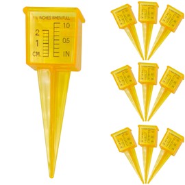 UOIENRT 10 Pack Rain Gauges, 1.5 inch Sprinkling Gauge with Printed Numbers for Garden, Yard, Lawn, Wide Mouth Transparent